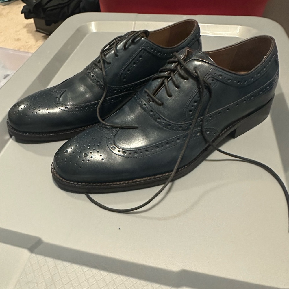 NEW Johnston & Murphy Dark Blue Oxfords